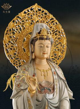 西方三圣佛像阿弥陀佛雕像大势至菩萨铜像观音摆件京铜台湾紫铜金