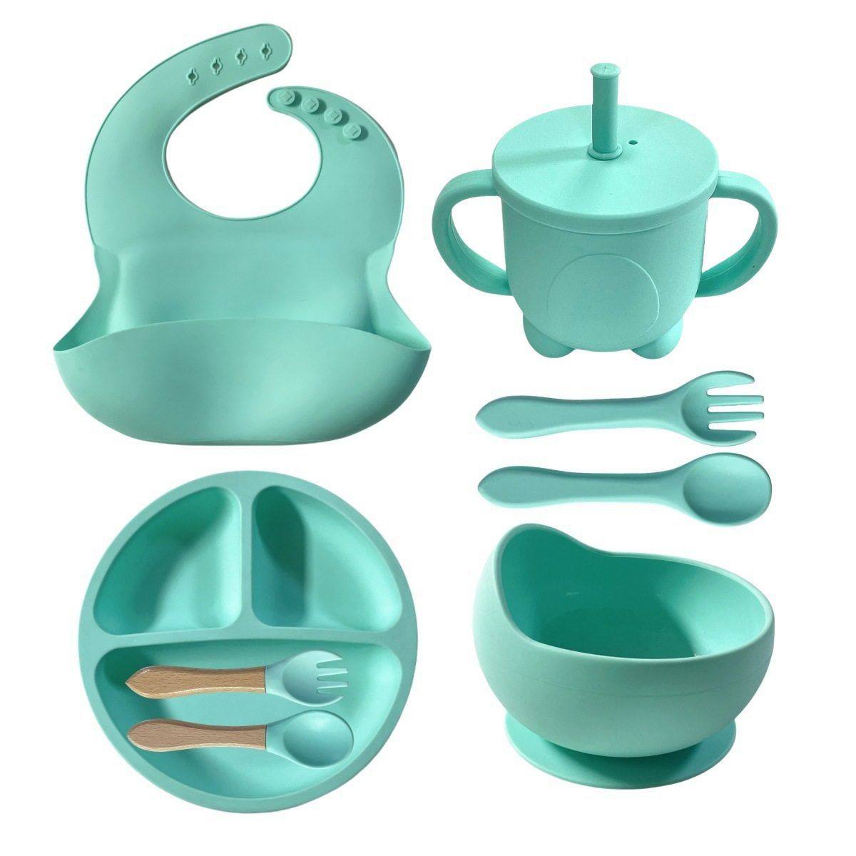 新款硅胶喂养餐具八件套跨境新品婴儿餐具母婴用品,淘宝优惠券,粉丝福利购,淘宝优惠卷
