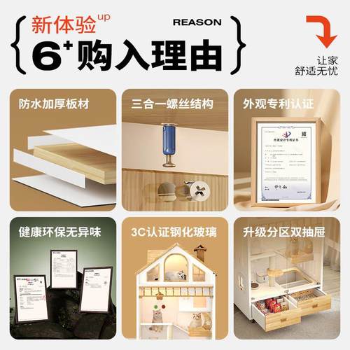 猫别墅实木猫笼家用室内尖顶猫屋猫房子大型猫舍窝猫笼子全景猫柜 - 图3