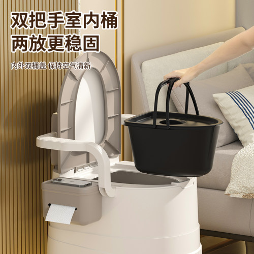 孕妇坐便器老人移动马桶便携式座便器床边尿桶便盆家用坐便椅防臭 - 图0