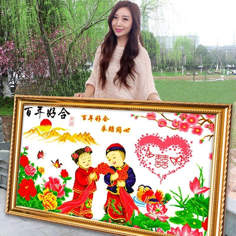 百年好合5D水晶钻石画满钻砖石客厅点粘钻贴钻十字绣新款清新卧室,淘宝优惠券,粉丝福利购,淘宝优惠卷