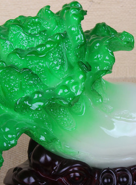 2025新款仿玉白菜百财摆件玄关树脂招财礼品开业家居招财进宝