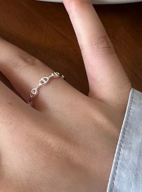 2025新款S925纯银个性小众女戒简约开口设计时尚气质潮流调节饰品