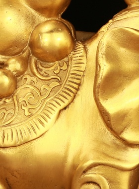 2025奢华纯黄铜大象葫芦摆件家居艺术装饰礼品工艺珍藏升级款