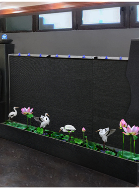 石材水幕墙流水墙喷泉庭院瀑布水景公司屏风别墅鱼池景观石头摆件