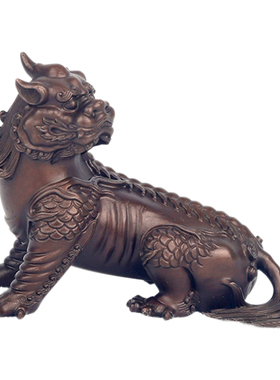 佛香天逸 谛听铜摆件地藏王坐骑瑞兽办公室书桌家居工艺品摆件