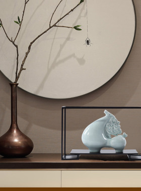 新中式陶瓷马摆件售楼处餐厅客厅电视柜玄关办公室工艺品软装饰品