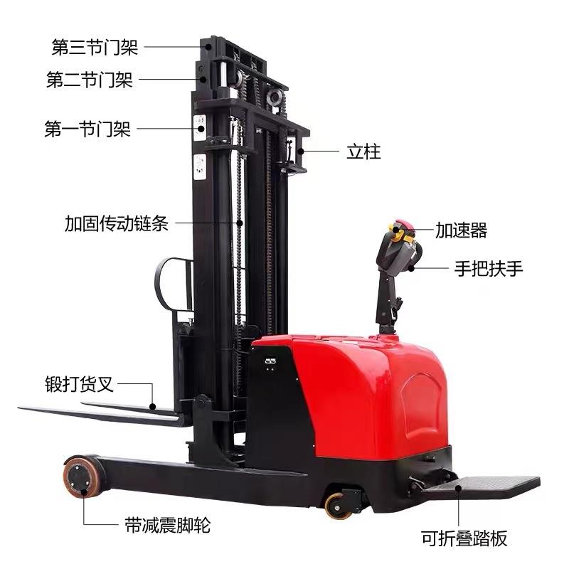 电动叉车2吨半自动堆高车托盘堆垛车液压升降车半电动堆高车定制 - 图2