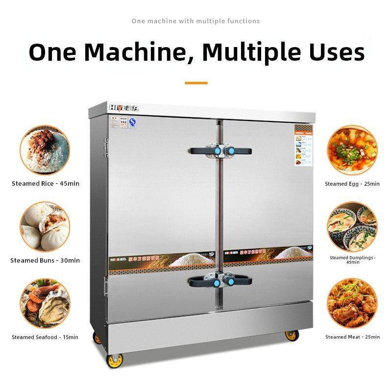 商用蒸饭柜24盘双门电蒸箱食堂蒸饭车36盘48盘电热燃气蒸饭机蒸柜,淘宝优惠券,粉丝福利购,淘宝优惠卷
