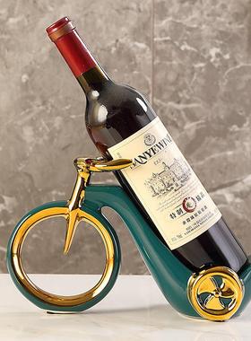 酒柜装饰品自行车红酒架轻奢高档简约装饰品摆件餐桌乔迁新居礼物