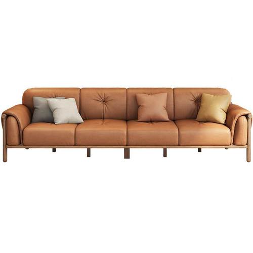 实木沙发小户型家用直排四人位2024新款白蜡木北欧日式科技布沙发 - 图3