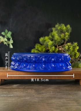 古法琉璃底座佛像专用莲花座摆放圆形双层加高底座供客厅玄关装饰