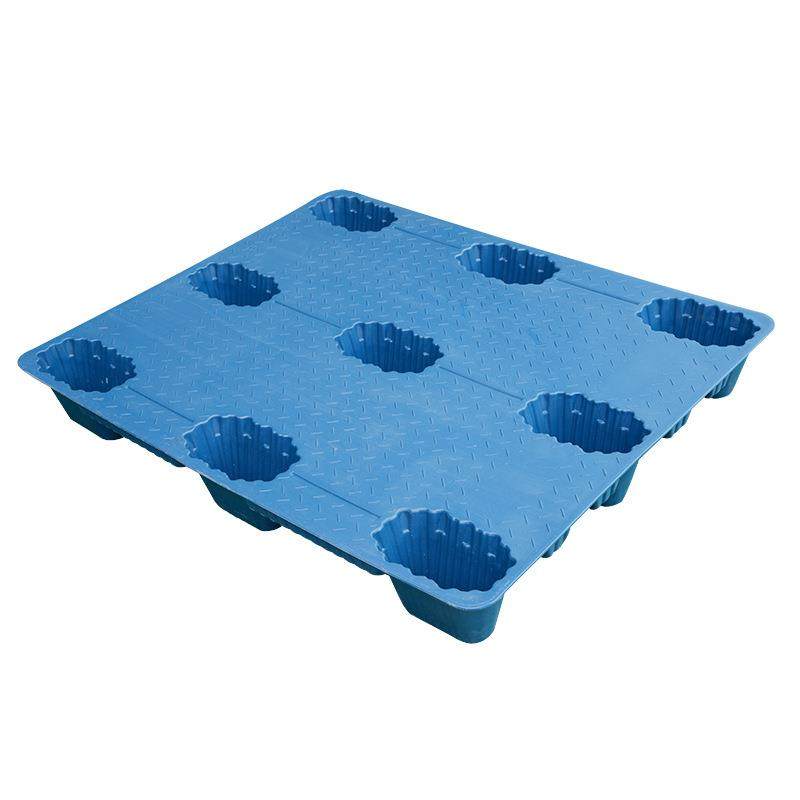 蓝色九脚吹塑托盘四面进叉物流仓储塑料卡板叉车货运仓库防潮垫板,淘宝优惠券,粉丝福利购,淘宝优惠卷