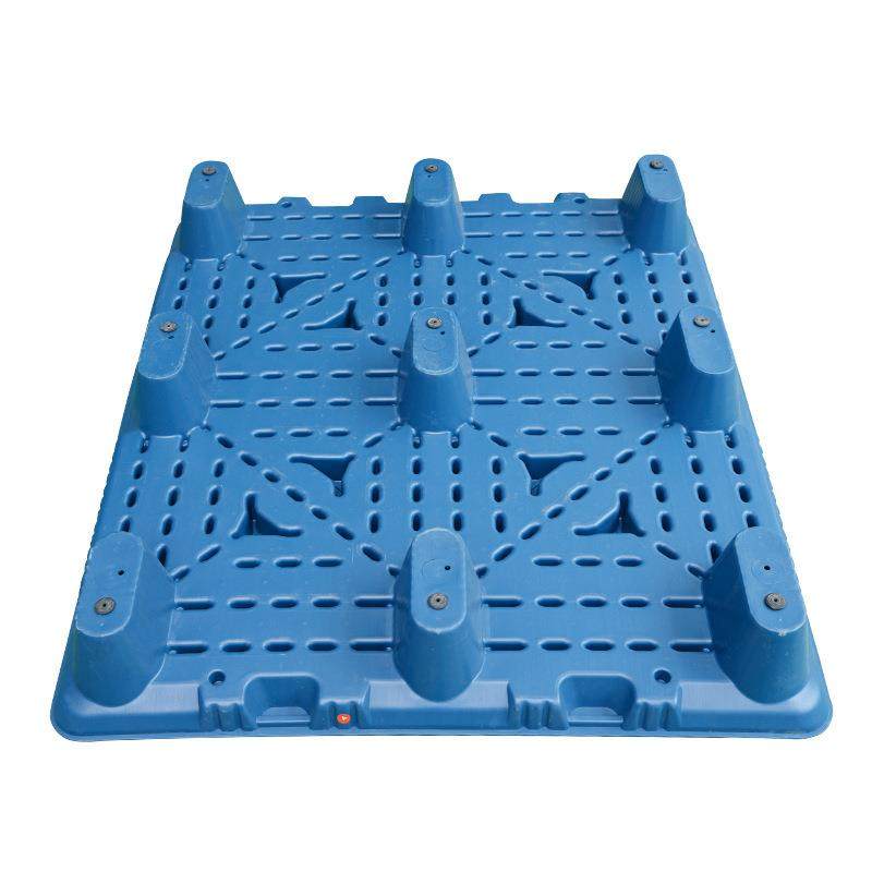 蓝色九脚吹塑托盘四面进叉物流仓储塑料卡板叉车货运仓库防潮垫板,淘宝优惠券,粉丝福利购,淘宝优惠卷