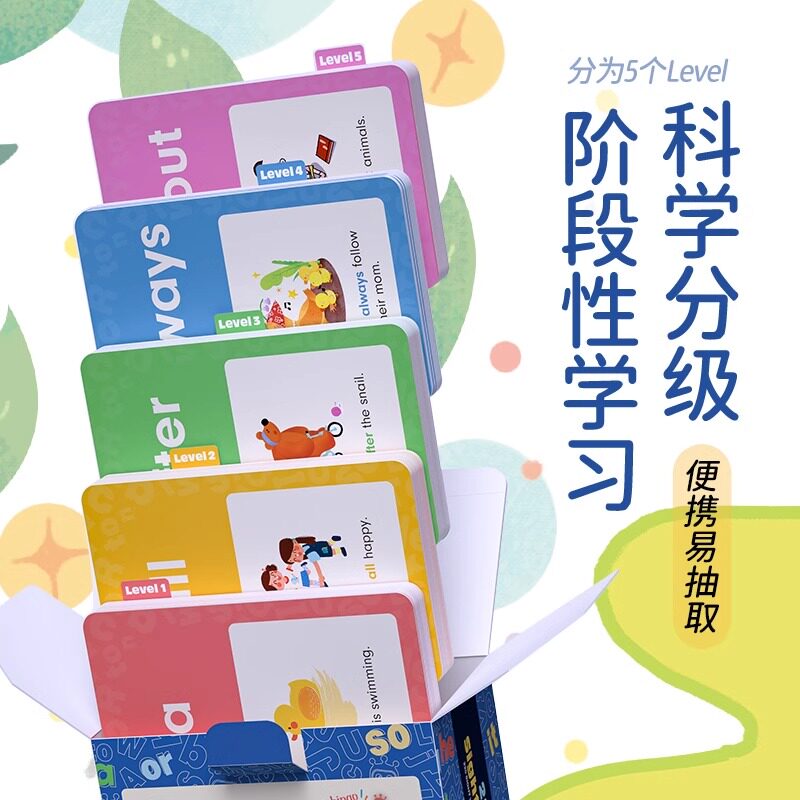 原版进口 220高频词英语单词卡220 Sight Word点读版 小怪兽5G点读笔 适合3-6岁宝宝儿童小学生英文启蒙 英语分级卡片点读闪卡词卡