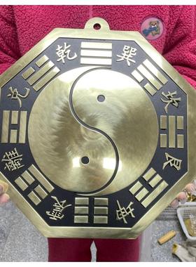 大号铜八卦镜挂件纯铜直径30公分对门铜镜凸面凹镜太极家用大门口