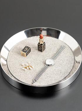 匠三现代奢不锈钢轻软装十纸巾盒YJ-XK-52托盘头卧室床柜飘窗装饰