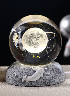 创意树脂底座星空系列水晶球usb小夜灯家居桌面装饰摆件生日礼物