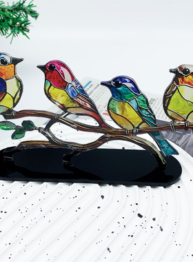 资比 亚马逊百花小鸟摆件家居装饰欧式摆件亚克力家居装饰