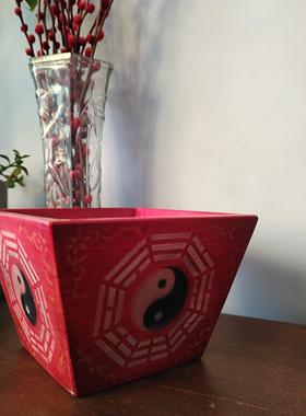 纯实木米斗彩绘做旧八卦拜斗破关调风水五色旗用斗道家做法事原木