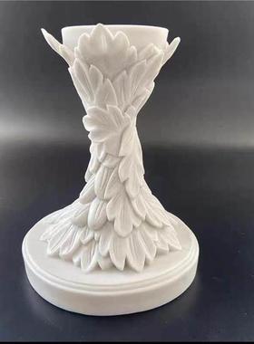 树叶羽毛雕花摆件家居装饰树脂工艺品水晶球底座原石矿石展示支架