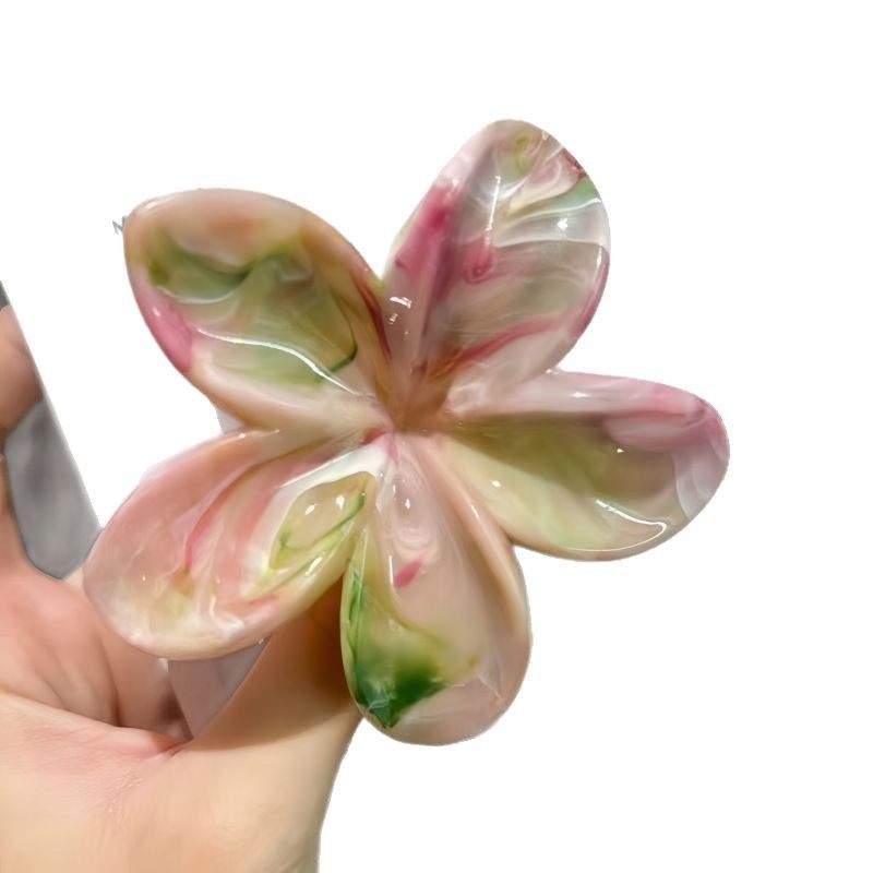 2025跨境新款晕染鸡蛋花抓夹网红流纹花朵高级感盘发夹子气质大理,淘宝优惠券,粉丝福利购,淘宝优惠卷