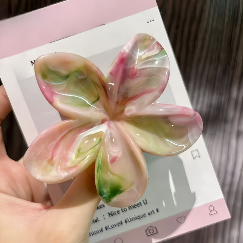 2025跨境新款晕染鸡蛋花抓夹网红流纹花朵高级感盘发夹子气质大理,淘宝优惠券,粉丝福利购,淘宝优惠卷