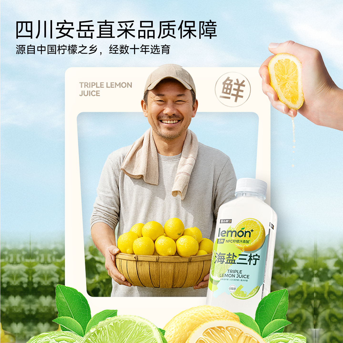 乐小派海盐三柠果汁饮料450ml*4瓶添加NFC柠檬果汁0脂肪补水饮料 - 图1
