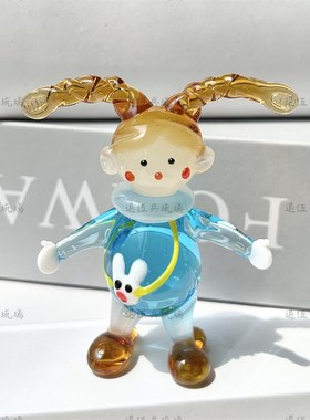 琉璃可爱a双马尾女孩纯手工桌面摆件车载生日礼物闺蜜简约可爱