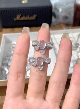 2025新款中式蝴蝶玉髓指环女时尚活口小清新送闺蜜礼物气质饰品