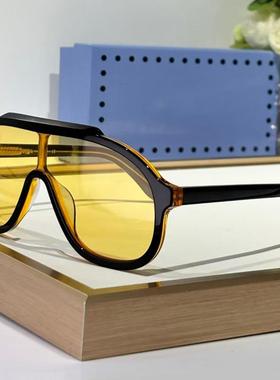 2025新款超大框墨镜黄色日夜两用护目骑行防风太阳镜大脸男女潮款