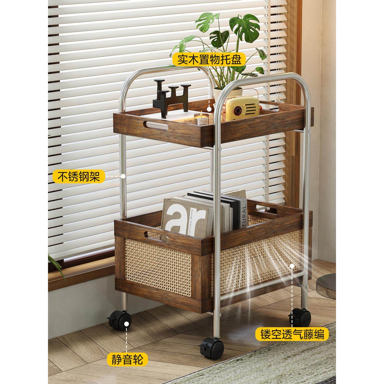 边几零食小推车置物架沙发边几客厅可移动侧边柜家用床头茶几桌子,淘宝优惠券,粉丝福利购,淘宝优惠卷