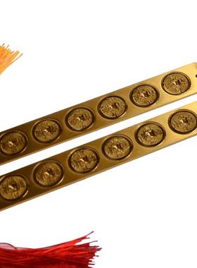 禅意阁纯黄铜实心六帝钱六帝尺铜尺子挂件家居创意摆件丁兰尺挂件