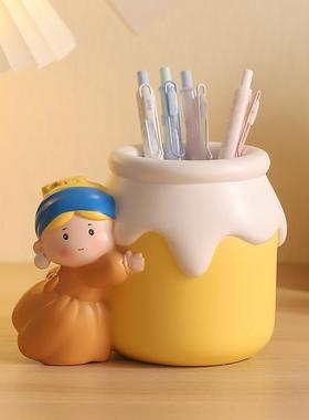 创意笔筒办公室桌面装饰摆饰化妆刷收纳盒高级感学生毕业礼物实用