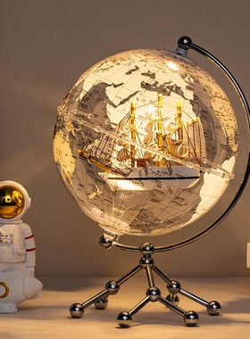 创意透明地球仪摆件3d立体悬浮客厅电视柜办公室桌面装饰生日礼物