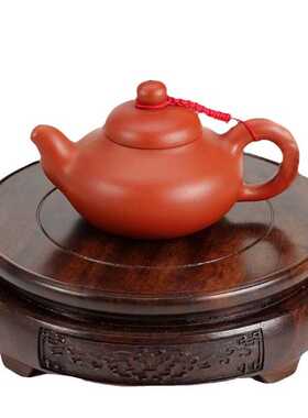 实木奇石托盘花盆仿古陶瓷工艺品底圆形花瓶底座花瓶石头木托摆件