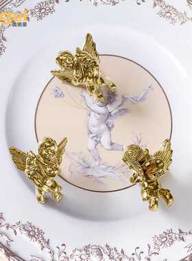 黄铜拉手法式小天使柜门拉手现代衣柜橱柜柜子天使把手法式丘比特