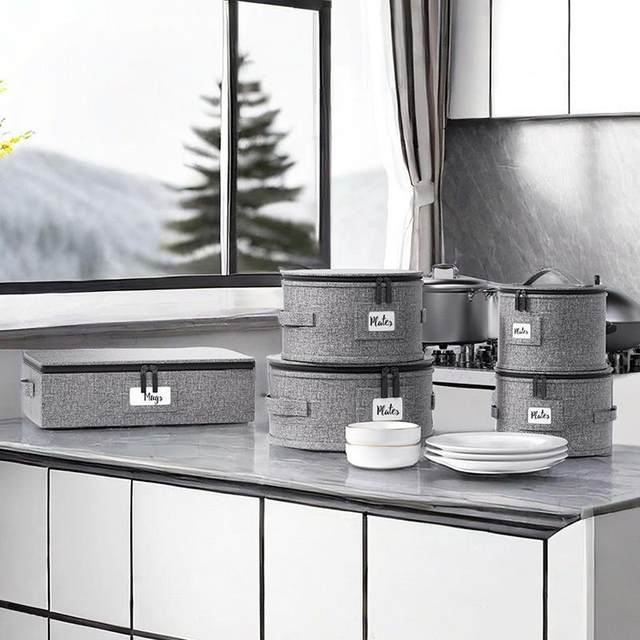 Amazon tableware, dining tray storage box, dining tray can be stacked with classified dishes, dining tray, dustproof storage round bucket
