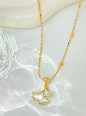 NANSHE/南奢  白色枫叶气质项链 L708