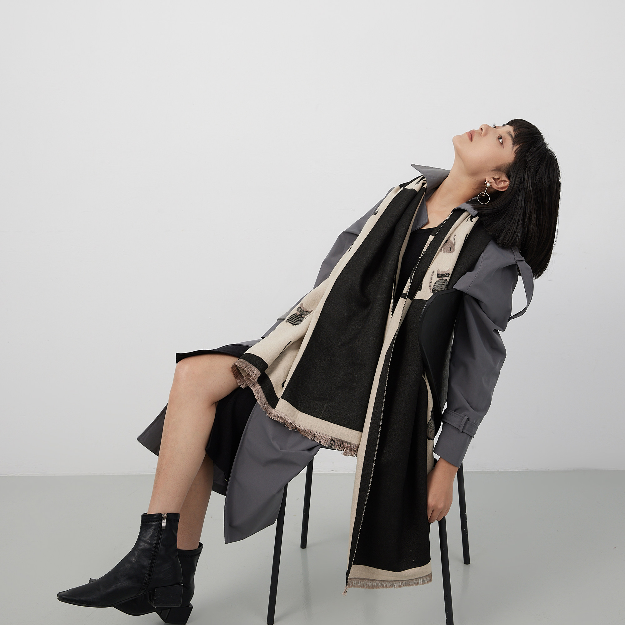 学院风猫咪仿羊绒围巾女秋冬季可爱高级感加厚保暖两用披肩围脖,淘宝优惠券,粉丝福利购,淘宝优惠卷