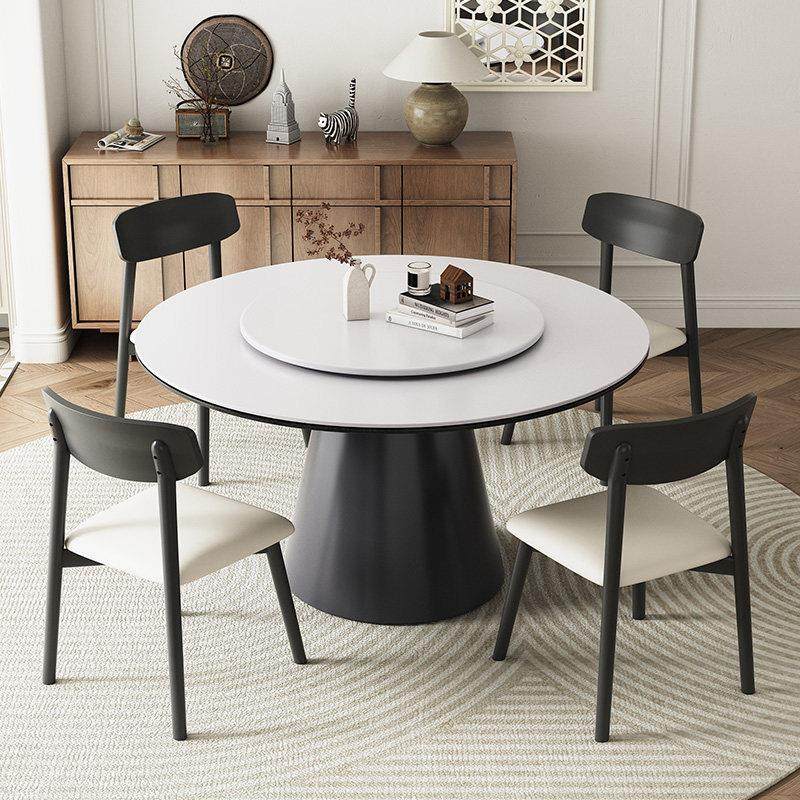 圆形实木岩板餐桌椅组合家用小户型带转盘饭桌现代简约电磁炉圆桌,淘宝优惠券,粉丝福利购,淘宝优惠卷