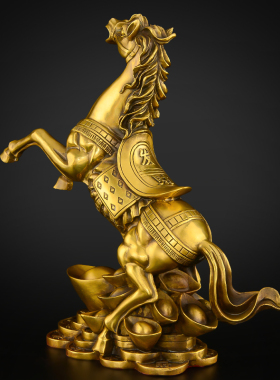 铜马摆件纯铜马到成功客厅装饰工艺品马上有元宝钱马摆件大号