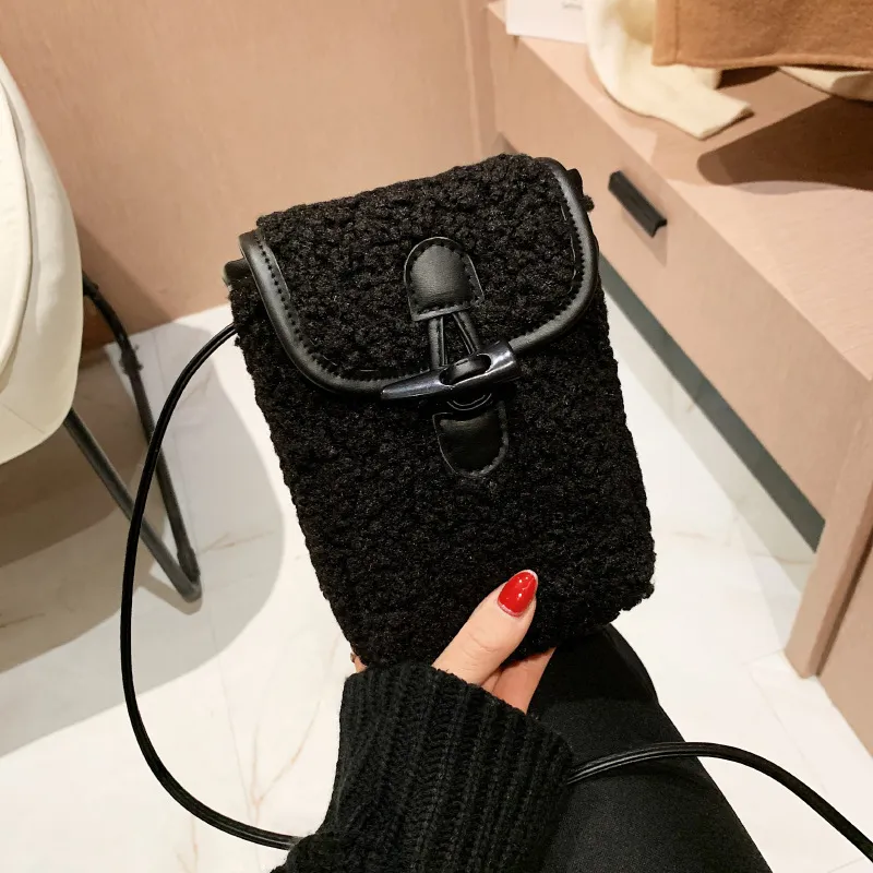 秋冬毛绒迷你小包包女2024新款羊羔毛毛手机包ins百搭轻便斜挎包,淘宝优惠券,粉丝福利购,淘宝优惠卷