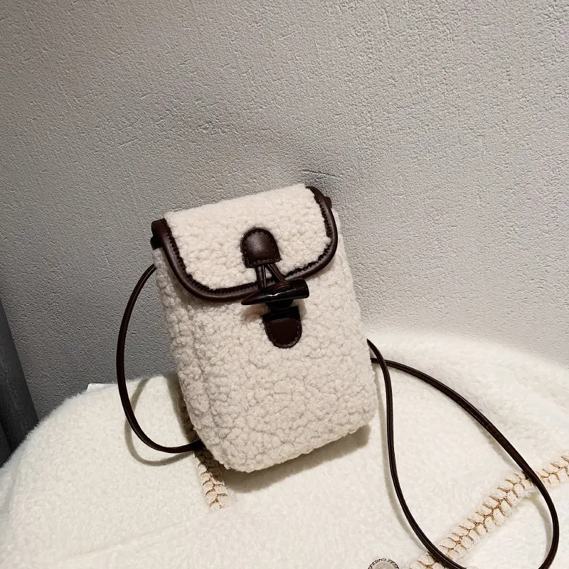 秋冬毛绒迷你小包包女2024新款羊羔毛毛手机包ins百搭轻便斜挎包,淘宝优惠券,粉丝福利购,淘宝优惠卷