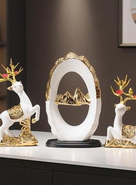 乔迁新居礼品金山银山装饰品招财摆件新中式家居客厅玄关酒柜饰品