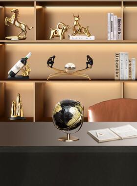 招财金山摆件电视柜装饰品轻奢高档办公室书房书柜假山陶瓷工艺品