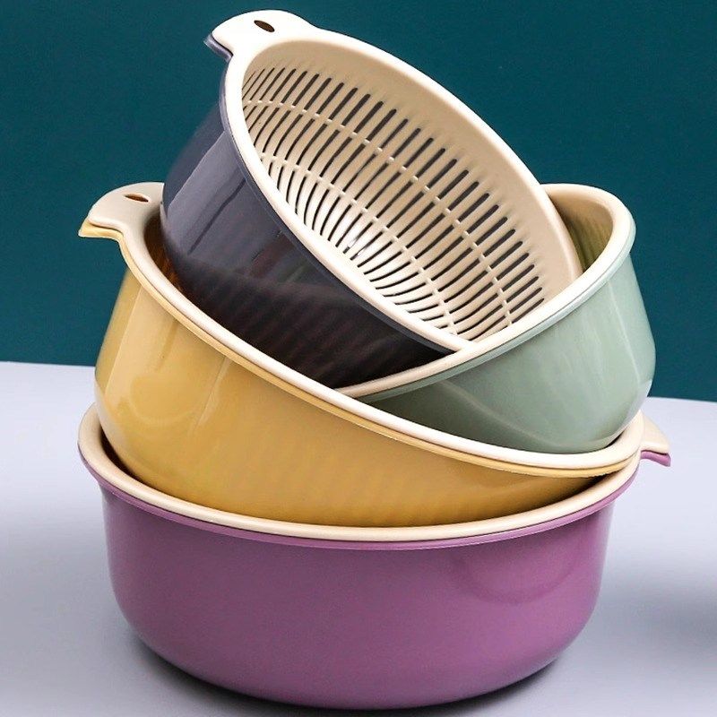 双层多巴胺沥水篮家用可爱水果篮子滤水二合一果盘洗菜篮备菜盆,淘宝优惠券,粉丝福利购,淘宝优惠卷
