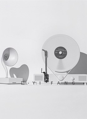 一匚轻奢仿真立式黑胶唱片机留音机摆件样板间售楼处酒吧艺术软装