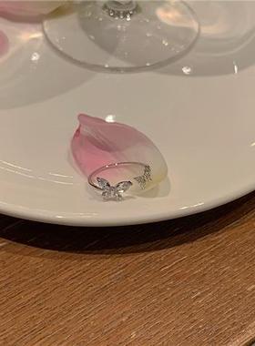 冰氧仙子蝴蝶开口戒时尚个性简约百搭戒指女设计小众轻奢感食指