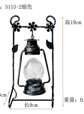 铁艺电子灯欧式复铁艺镂空金色烛台灯摆饰 家居桌面浪漫led灯